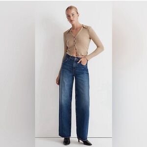 Madewell Super Wide Leg Jeans Womens Size 29P Loose Baggy Flare Boho